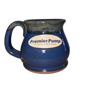 Handcrafted Sunset Hill Stoneware Blue Ceramic Mug 3"H X 3.5"W Premier Pump